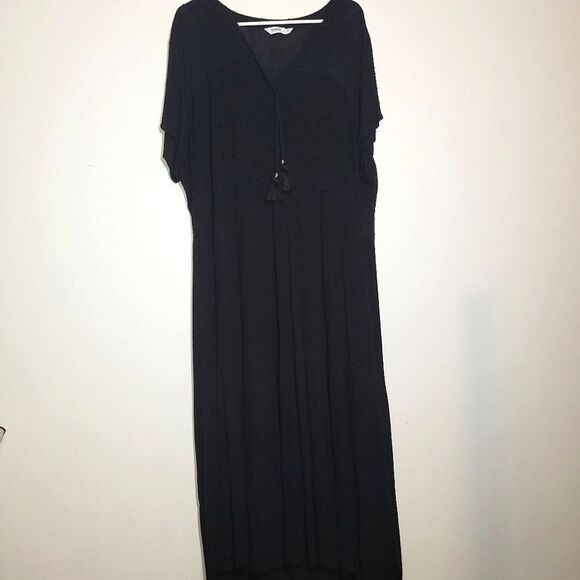 Sonoma Black Tiered Boho Maxi Dress 2X - Picture 3 of 15